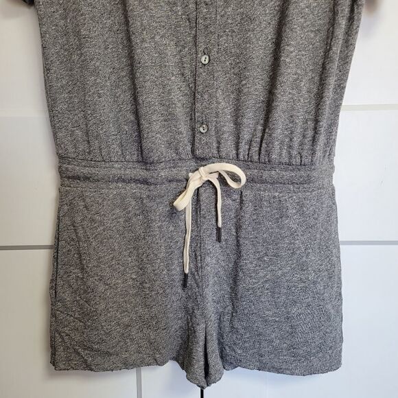 n:philanthropy Finn button romper in heather gray - Picture 5 of 9
